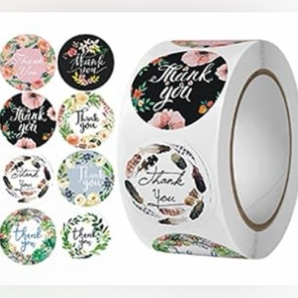 Thank You Stickers Roll 500 COUNT ROLL - RANDOM ROLL - Picture 4 of 11